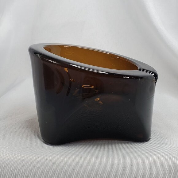 VTG Viking Art Glass Orb Ashtray Root Beer MCM Design - 4 Inches **READ** - Picture 13 of 13